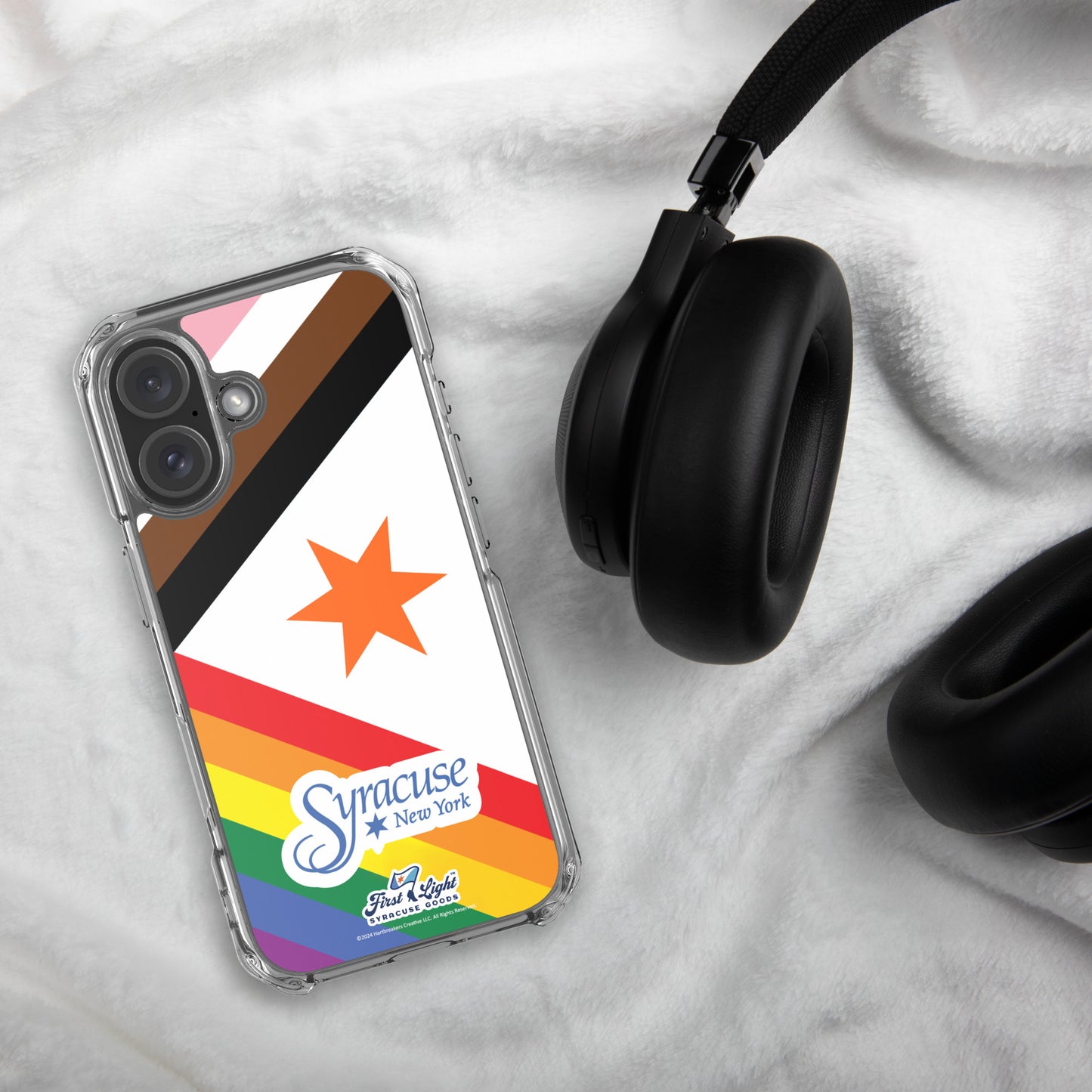 City Flag Syracuse iPhone Clear Case (Pride)