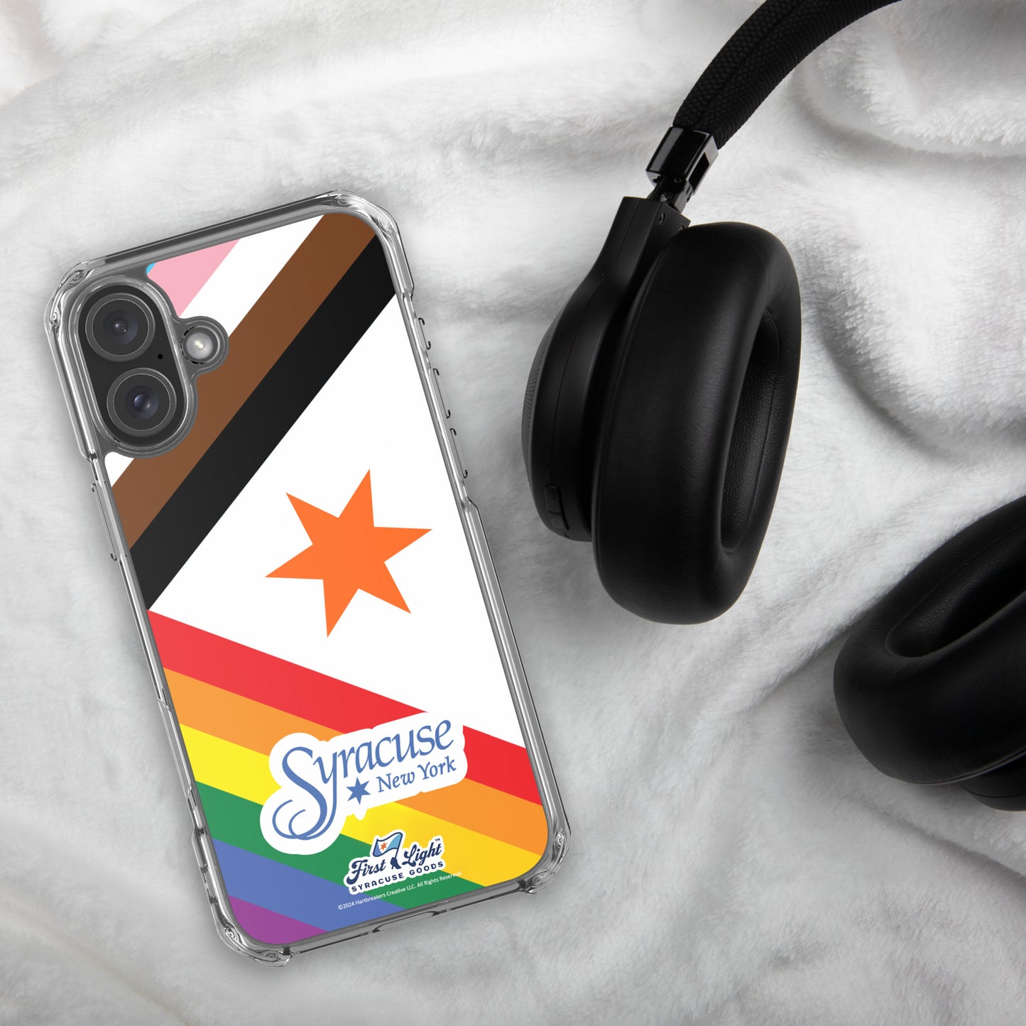 City Flag Syracuse iPhone Clear Case (Pride)