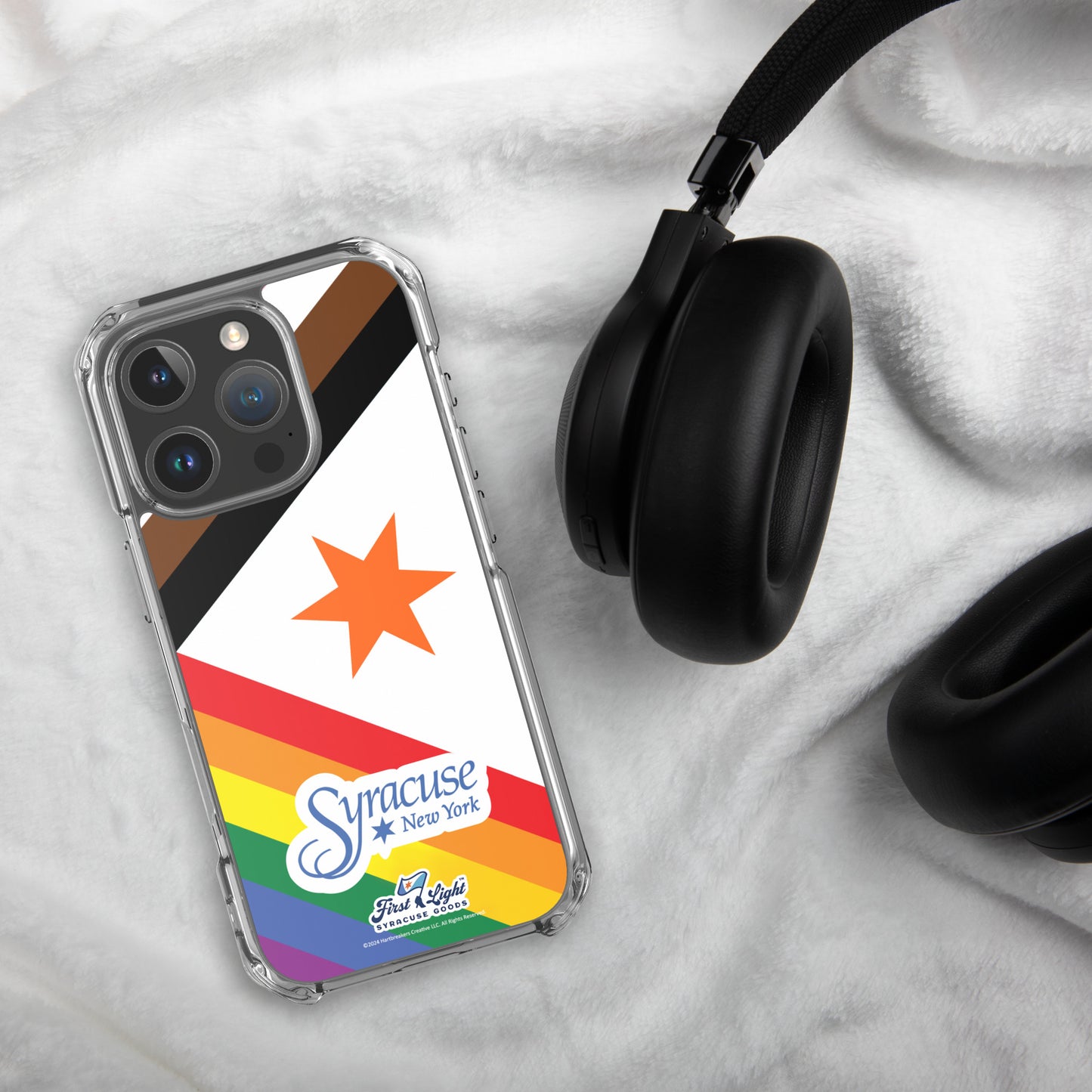 City Flag Syracuse iPhone Clear Case (Pride)