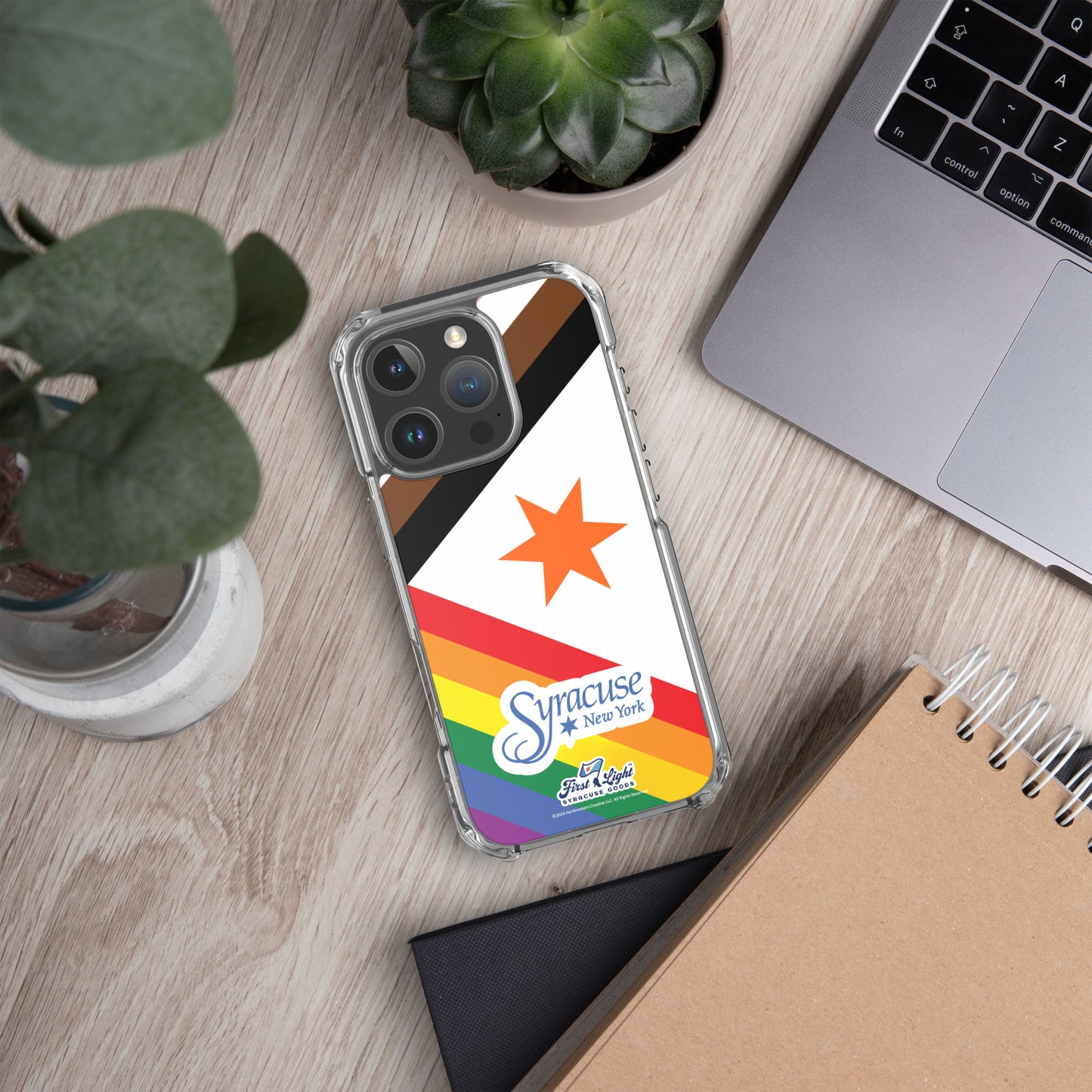 City Flag Syracuse iPhone Clear Case (Pride)