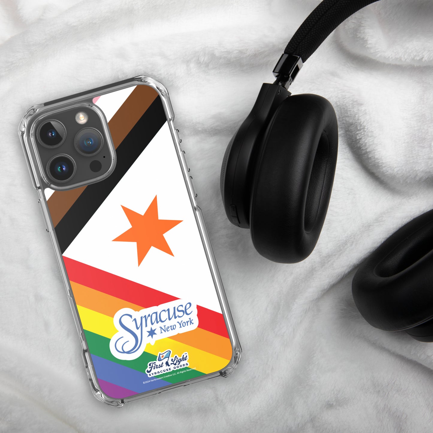 City Flag Syracuse iPhone Clear Case (Pride)