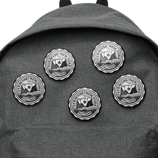 Engraved Crest Syracuse Button Pins, 5-Pack